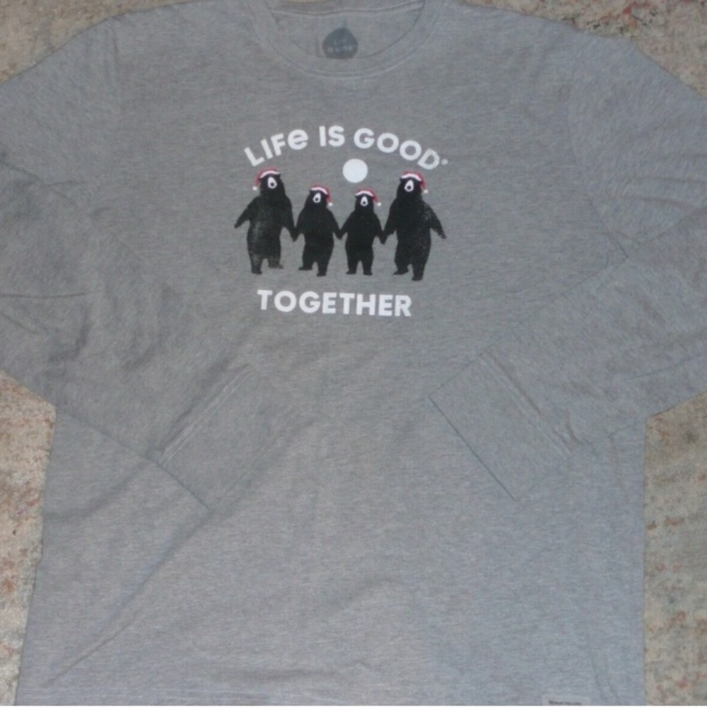 Life Is Good Heather Gray Tee XL - Picture 2 of 5